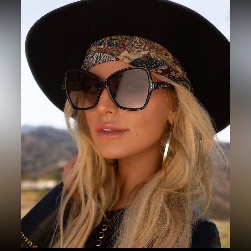 Jessica Simpson J5921 oversized style tortoiseshell blue lenses Sunglasses new